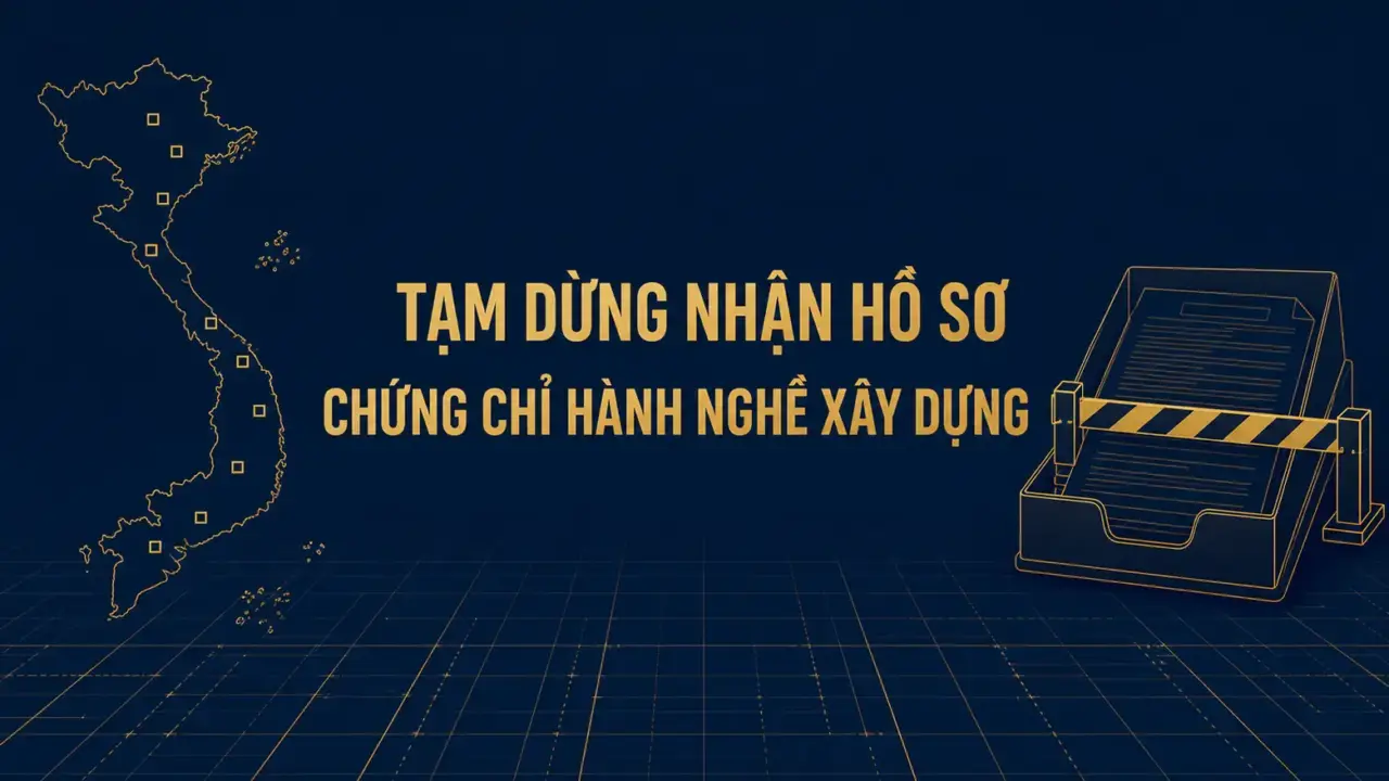 Ảnh bìa bài về việc tạm dừng nhận hồ sơ chứng chỉ hành nghề xây dựng ở một số tỉnh