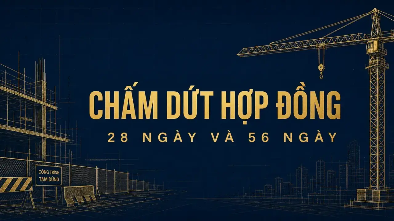 Chấm dứt hợp đồng xây dựng: hai mốc 28 ngày và 56 ngày theo Nghị định 210/2026