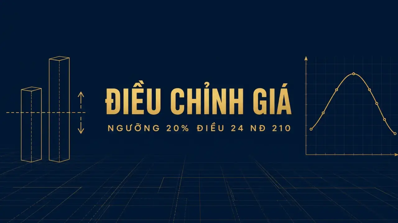 Điều chỉnh giá hợp đồng xây dựng: ảnh bìa về ngưỡng 20% khối lượng theo Điều 24