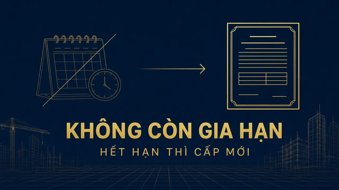 Gia hạn chứng chỉ hành nghề xây dựng: ảnh bìa cho biết thủ tục gia hạn không còn, hết hạn thì cấp mới