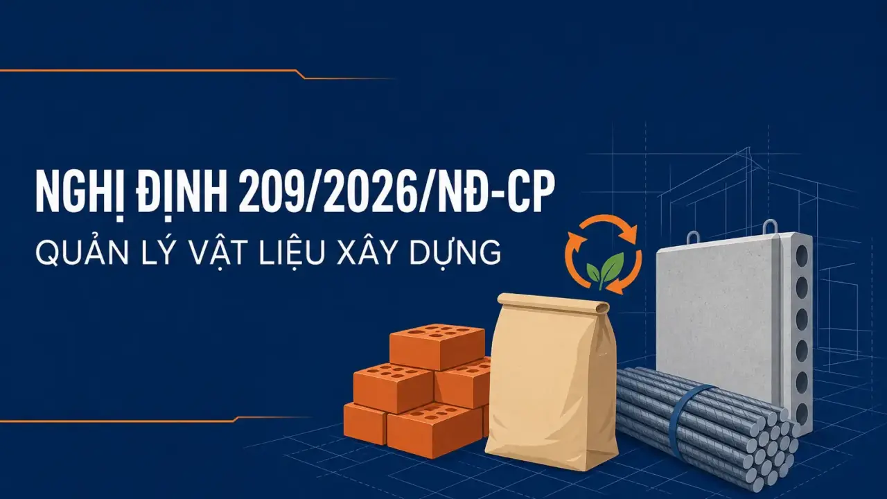 Nghị định 209/2026/NĐ-CP về quản lý vật liệu xây dựng, hiệu lực từ 01/7/2026
