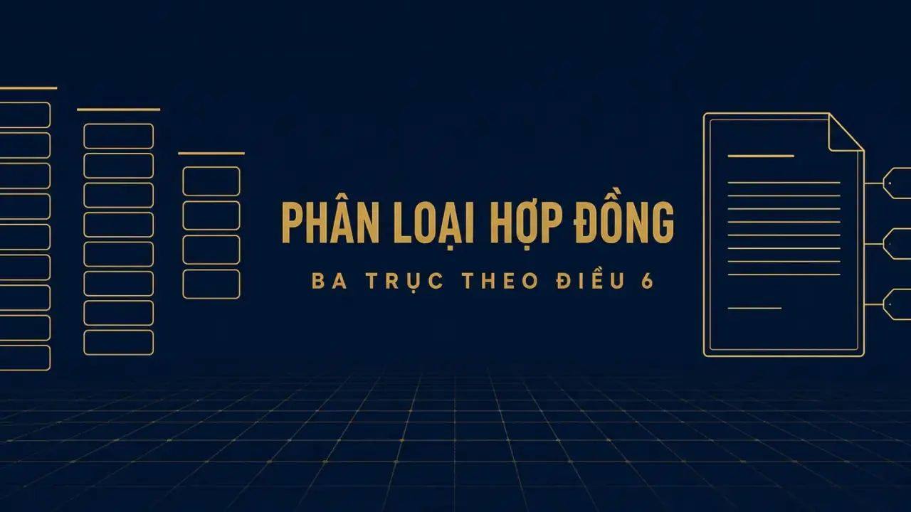 Phân loại hợp đồng xây dựng: ảnh bìa ba trục phân loại theo Điều 6 Nghị định 210