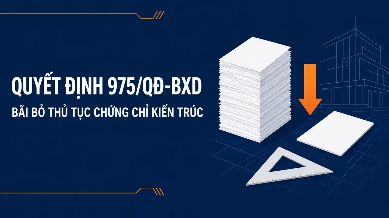 Quyết định 975/QĐ-BXD bãi bỏ thủ tục cấp chứng chỉ hành nghề kiến trúc từ 01/7/2026