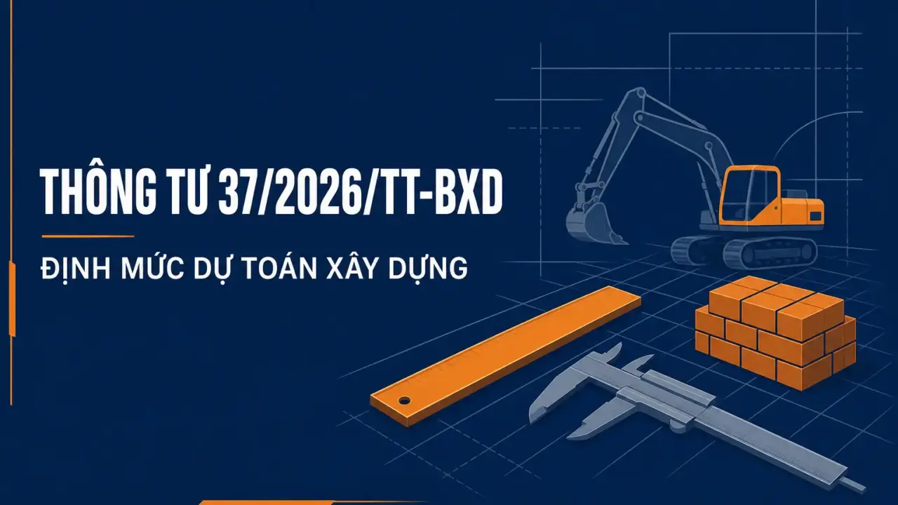 Thông tư 37/2026/TT-BXD hướng dẫn phương pháp xác định định mức dự toán và các chỉ tiêu kinh tế kỹ thuật