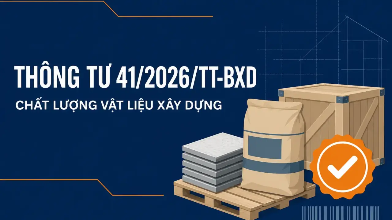 Thông tư 41/2026/TT-BXD về quản lý chất lượng sản phẩm, hàng hóa vật liệu xây dựng