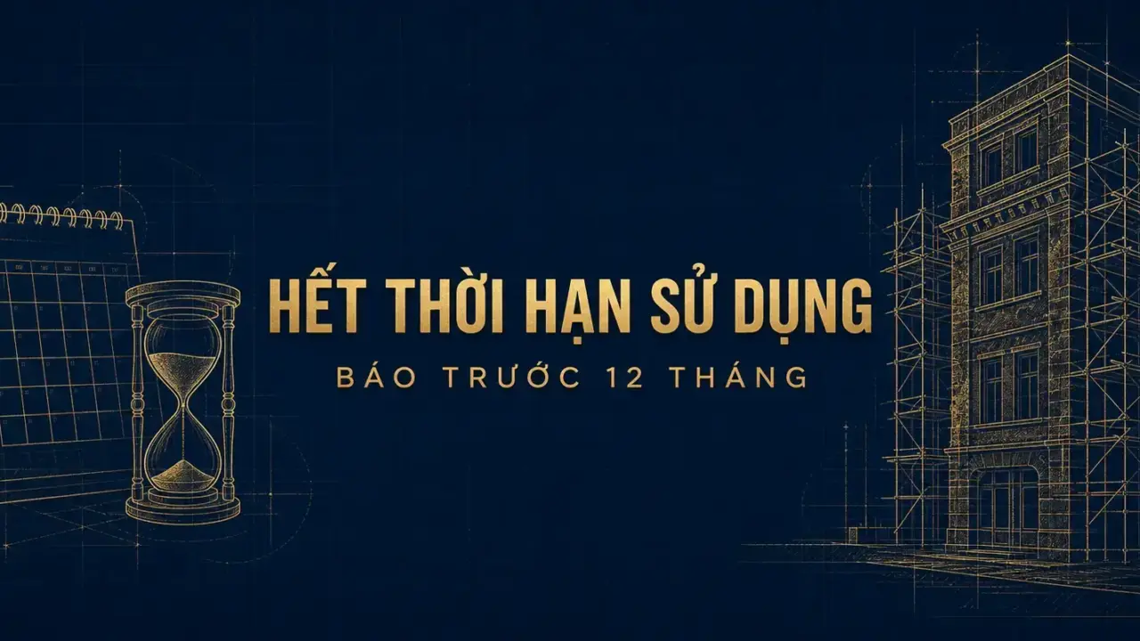 Công trình hết thời hạn sử dụng phải báo trước tối thiểu 12 tháng theo Điều 43 Nghị định 207/2026